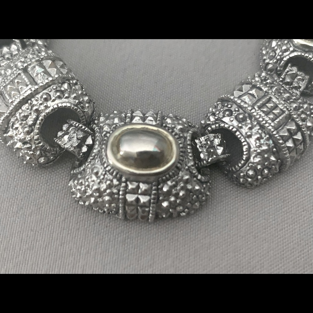 Vintage Art Deco Style Dome Marcasite Necklace